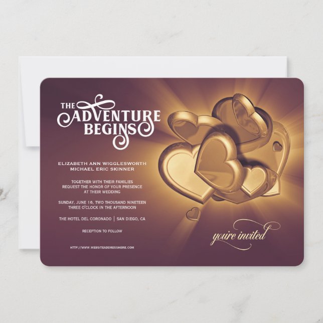Faire-Part de Mariage L'Aventure Commence (Version (Devant)