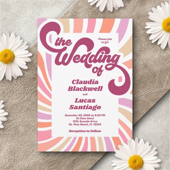 Faire-part de mariage les années 70 Super (Créateur téléchargé)