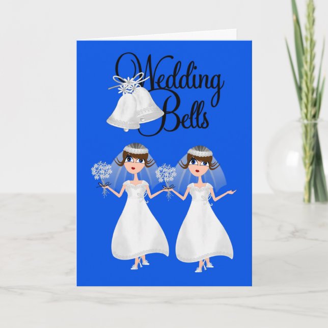 Faire-part de mariage, lesbienne, carte de voeux (Devant)
