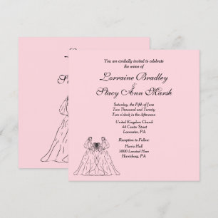 Faire-part de mariage lesbienne rose