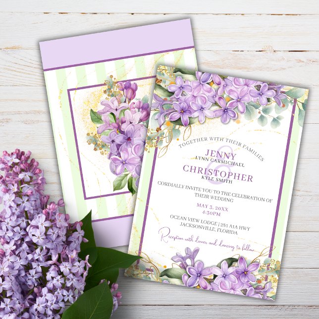 Faire-part de mariage Lilac pourpre (Créateur téléchargé)