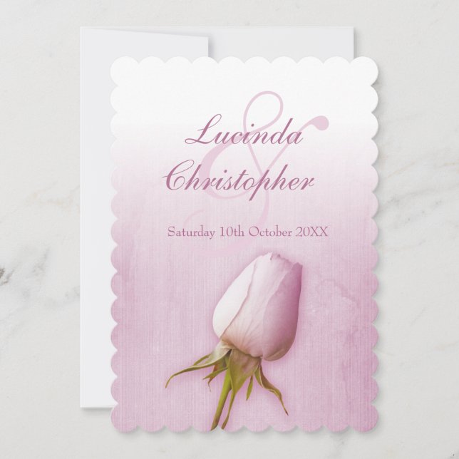 faire-part de mariage lilas de bourgeon à rose sim (Devant)