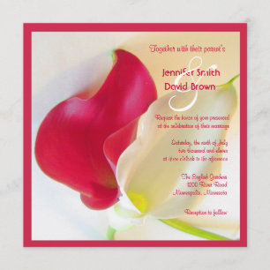 Faire-part de mariage Lily de Calla rouge et blanc