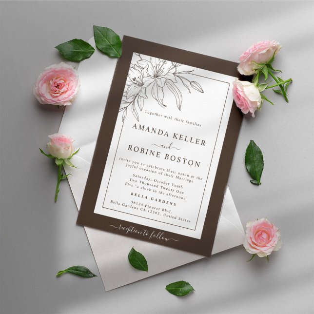 Faire-part de mariage Lily minimaliste (Créateur téléchargé)