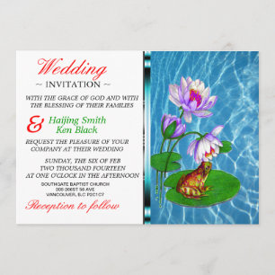 Faire-part de mariage Lily Pad avec grenouille