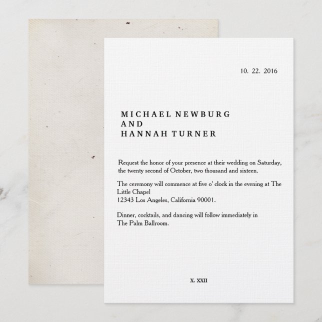 faire-part de mariage livre vintage (Devant / Derrière)