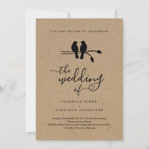 Faire-part de mariage Lovebirds Inséparables