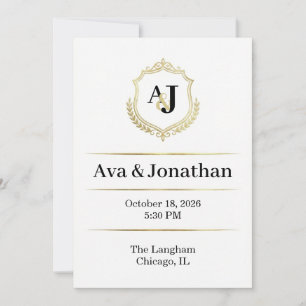 Faire-part de Mariage Luxe Impérial - Élégance Mon