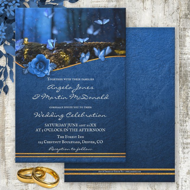 Faire-part de mariage Magique à papillon bleu de m (Créateur téléchargé)
