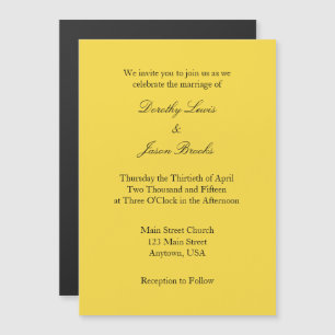 Faire-part de mariage magnétique simple jaune