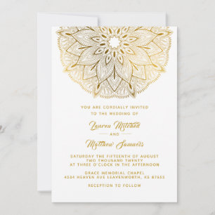 Faire-part de mariage Mandala Gold