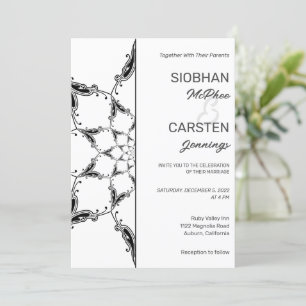 Faire-part de mariage Mandala noir