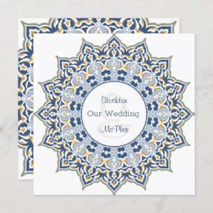 Faire-part de mariage Mandala noir et or