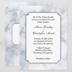 Faire-part de mariage Marbre blanc classique