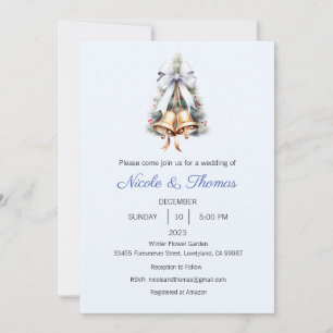 Faire-part de mariage, Mariage d'hiver, Noël