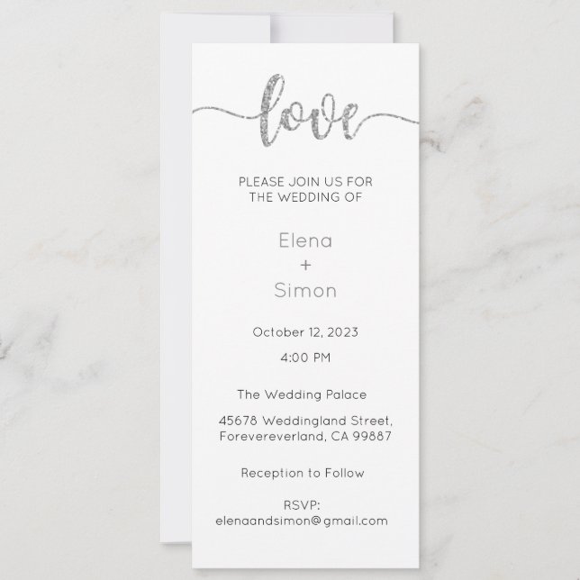 Faire-part de mariage, Mariage fixe, Amour (Devant)