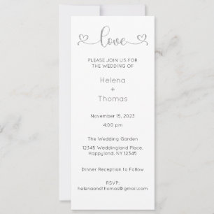 Faire-part de mariage, Mariage fixe, Coeur