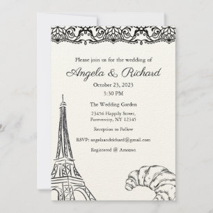 Faire-part de mariage, Mariage fixe, Paris
