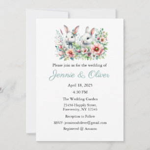 Faire-part de mariage, Mariage stationnaire, Lapin