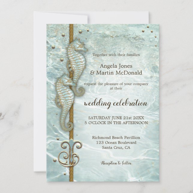 Faire-part de mariage marin (Devant)
