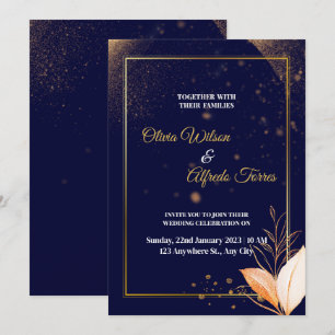 faire-part de mariage marine aux couleurs or