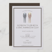 Faire-part de mariage Masculine en acajou