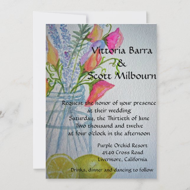 Faire-part de mariage Mason Jar #3 (Devant)