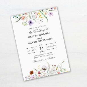 Faire-part de mariage Meadow Fleur sauvage aquarel