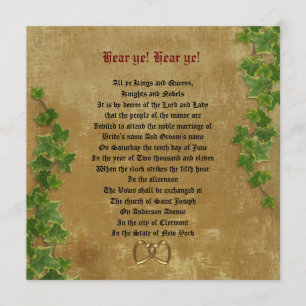 faire-part de mariage médiéval Parchment-look