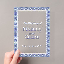 Faire-part de mariage méditerranéen côtier bleu et