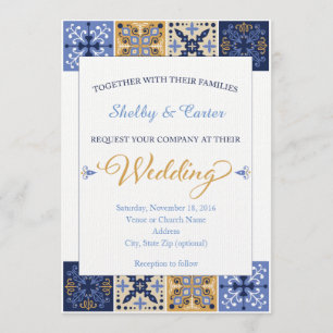 Faire-part de mariage mexicain de tuile de