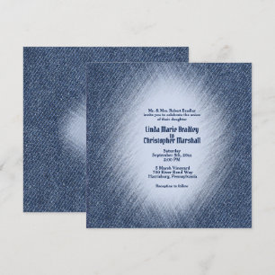 Faire-part de mariage Midnight Blue Denim