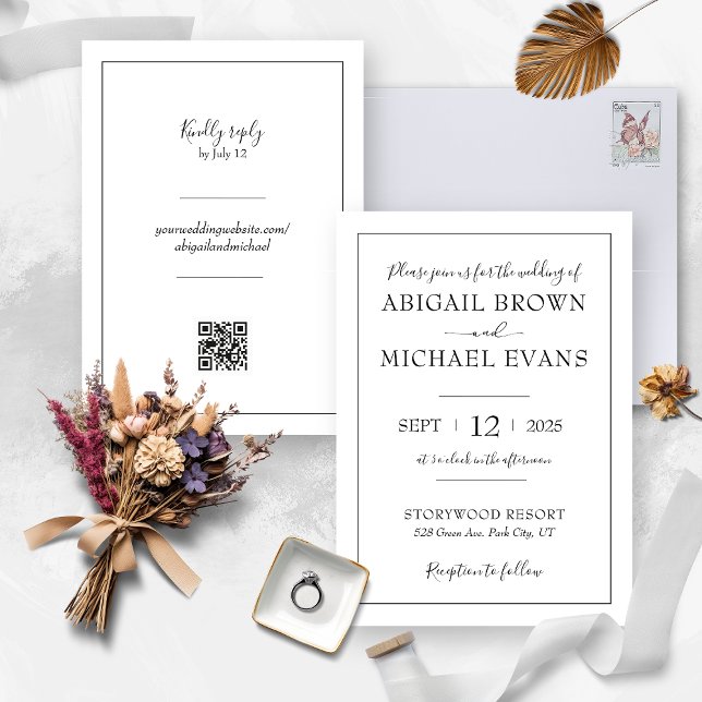 Faire-part de mariage minimaliste (Créateur téléchargé)