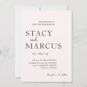 Faire-part de mariage minimaliste, 5x7 Simple Élég