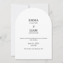 Faire-part de mariage minimaliste à arche éditable