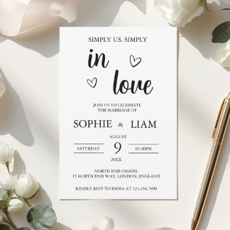 Faire-part de mariage Minimaliste à cœur