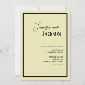 Faire-part de mariage minimaliste à crème blanche