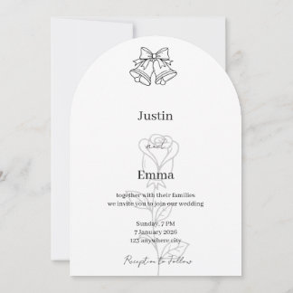 Faire-part de mariage minimaliste à main