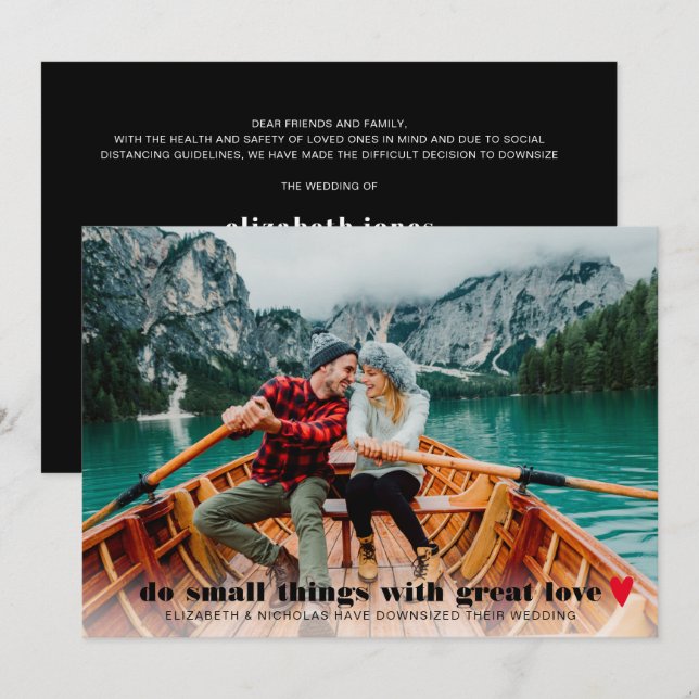 Faire-part de mariage minimaliste avec photo (Devant / Derrière)