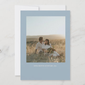 Faire-part de mariage Minimaliste Bleu Et Crème