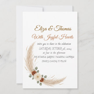 Faire-part de mariage minimaliste bohème rustique 