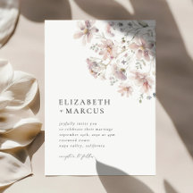 Faire-part de mariage minimaliste boho à fleurs sa