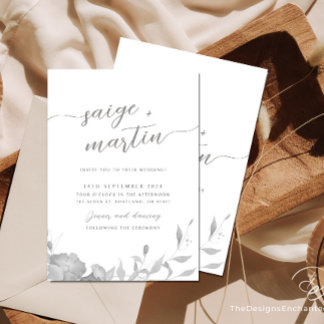 Faire-part de mariage minimaliste Boho Floral Invi