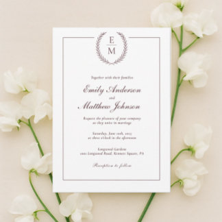 Faire-part de mariage minimaliste Bourgogne Laurie