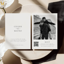 Faire-part de mariage minimaliste CELINE avec QR C