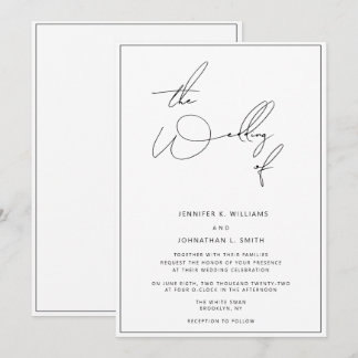 Faire-part de mariage minimaliste classique simple