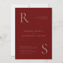 Faire-part de mariage minimaliste de canneberge