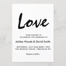 Faire-part de mariage minimaliste de script modern