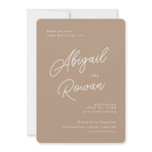 Faire-part de mariage minimaliste écriture Boho Sa