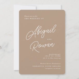 Faire-part de mariage minimaliste écriture Boho Sa